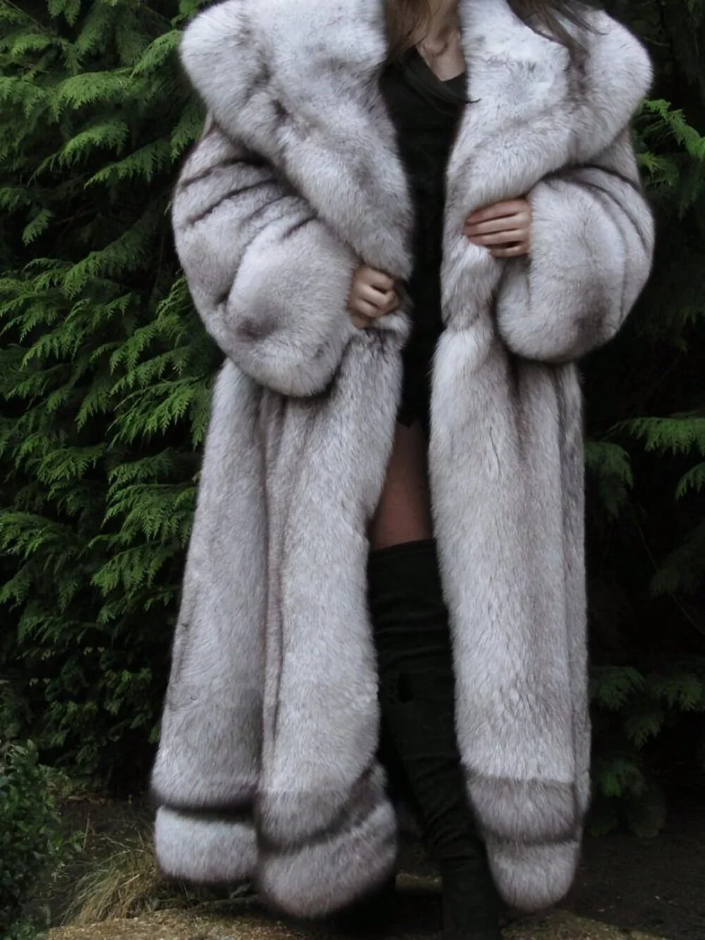 Multicolor Elegant Women's Lined Long Oversized Winter Jacket